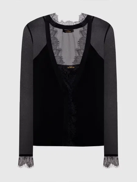 Блуза з мереживом Twinset чорна