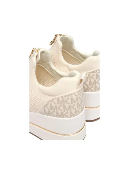 Sneakersy Michael Kors na koturnie wsuwane beżowe