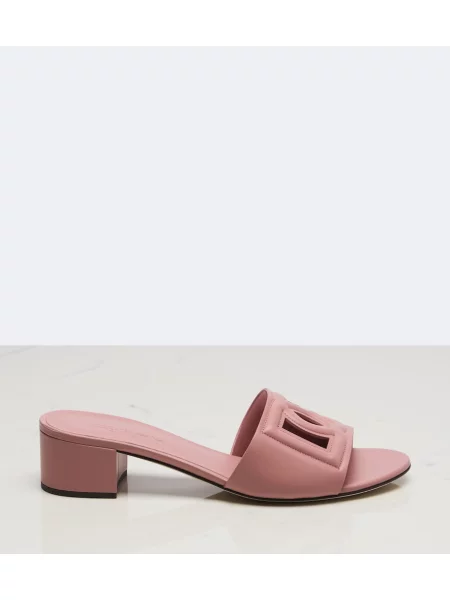 Papuci tip mules Dolce&gabbana din piele roz