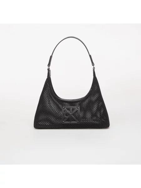 Geantă Calvin Klein Emblem Mesh Shoulder Bag Black Universal negru