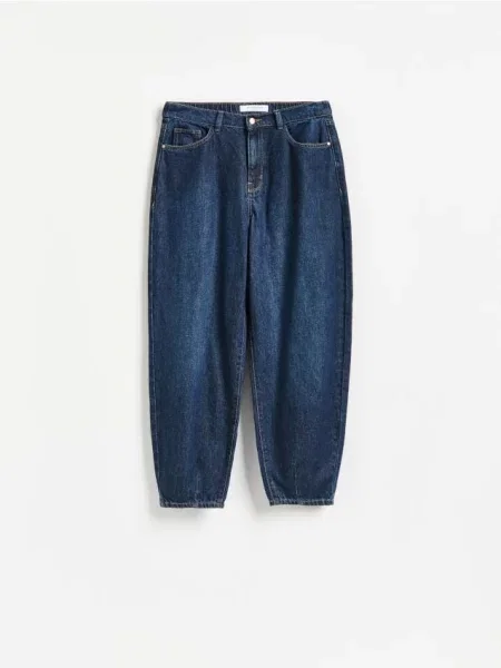 Reserved Blugi barrel leg bleumarin