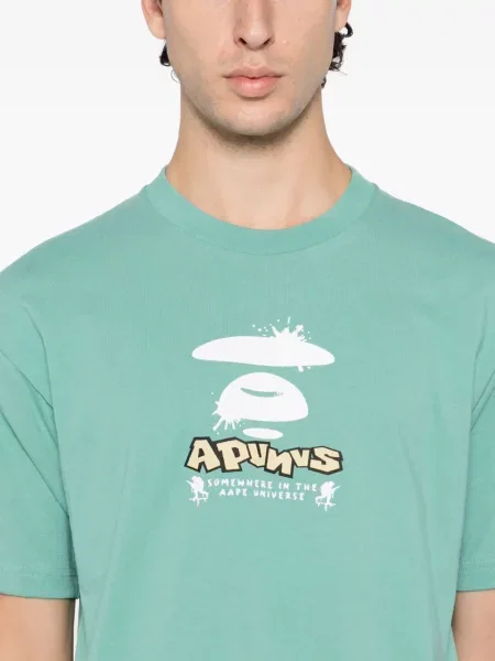 Tricou Aape By A Bathing Ape cu imagine albastru