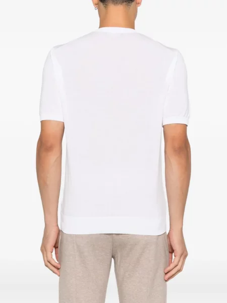 Tricou Doriani Cashmere din cașmir scurt alb