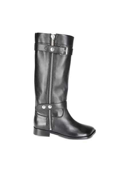 Kozaki Niccolò Pasqualetti skórzane na sprzączkę czarne