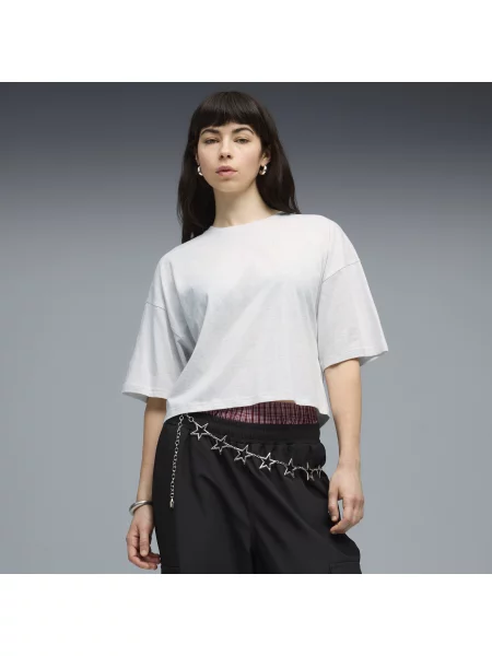 PUMA krótka koszulka oversize WARDROBE ESS Odzież S biały