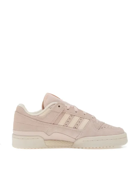 Sneakerși Adidas Adilette din piele de căprioară alb