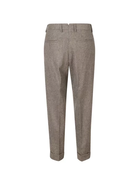 Pantaloni Berwich cu model herringbone maro
