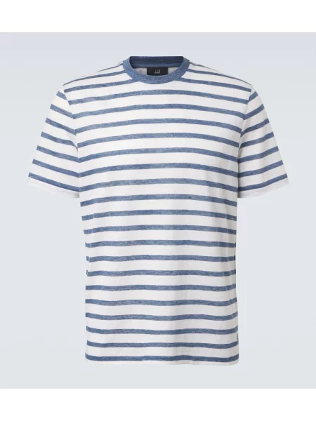 Tricou Dunhill de in cu dungi alb