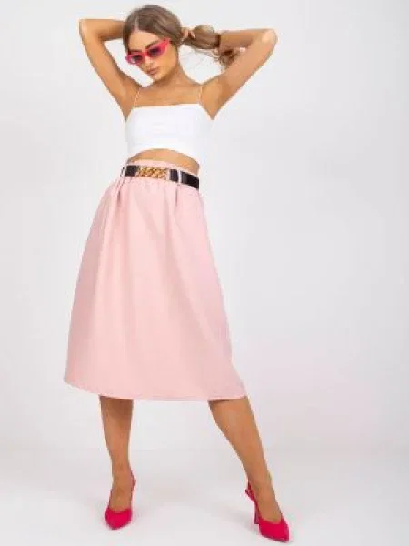 Fustă midi Fashionhunters roz