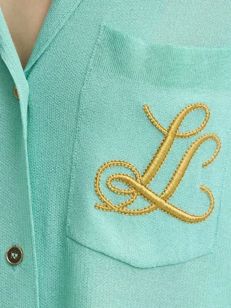 Cămașă Luisa Spagnoli cu broderie verde