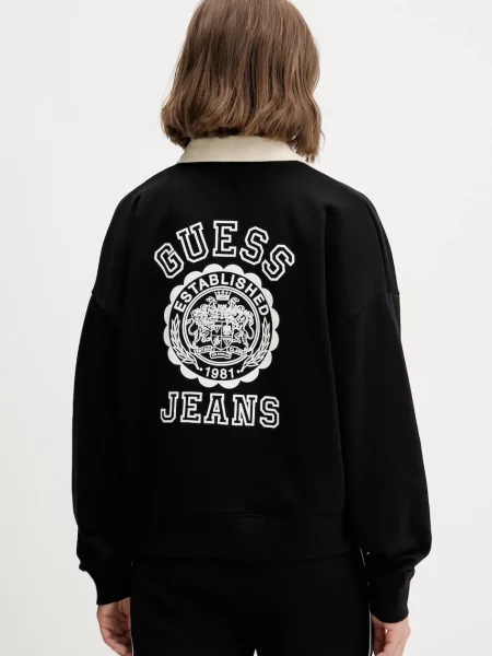 Mikina Guess Jeans s potiskem černá