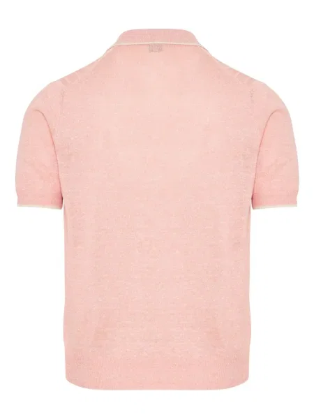 Tricou polo Fedeli tricotate roz
