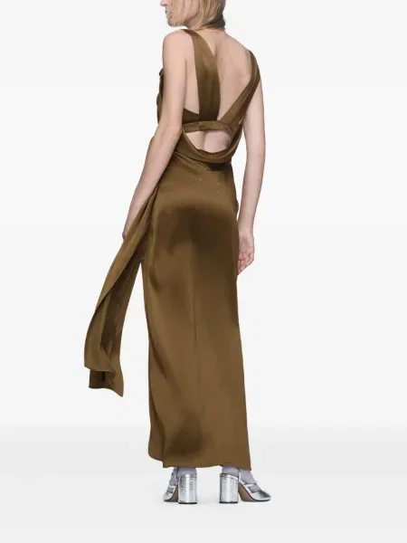 Rochie Maison Margiela drapată maro
