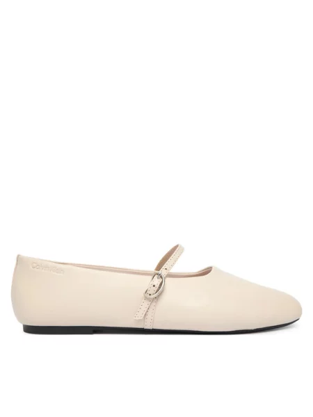 Calvin Klein Balerinke Oblique Ballerina Mj Lth Hdw Écru