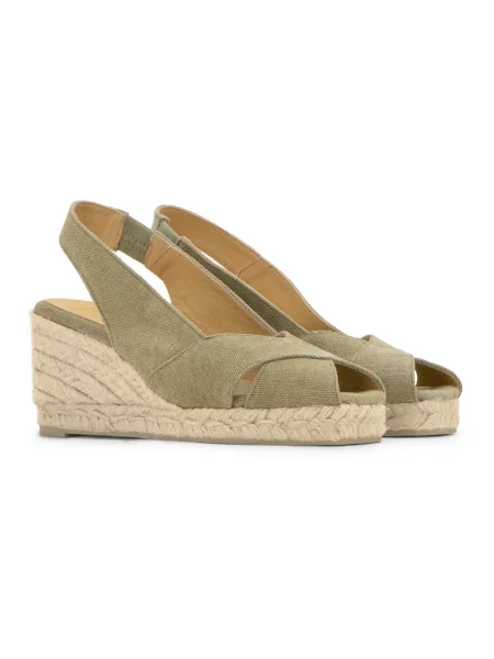 Espadryle Castaner na koturnie zielone