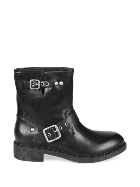 Botine Ash din piele cu cataramă negru