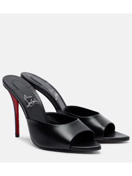 Papuci tip mules Christian Louboutin din piele negru