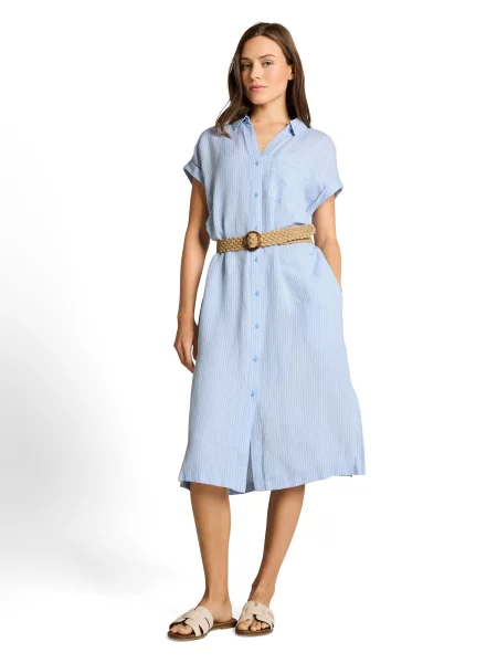 TOM TAILOR Rochie tip bluză albastru deschis alb