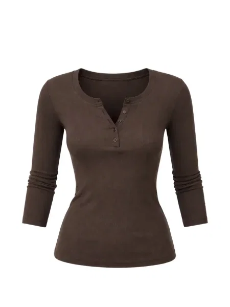 Тениска с дълъг ръкав Reformation кафяво