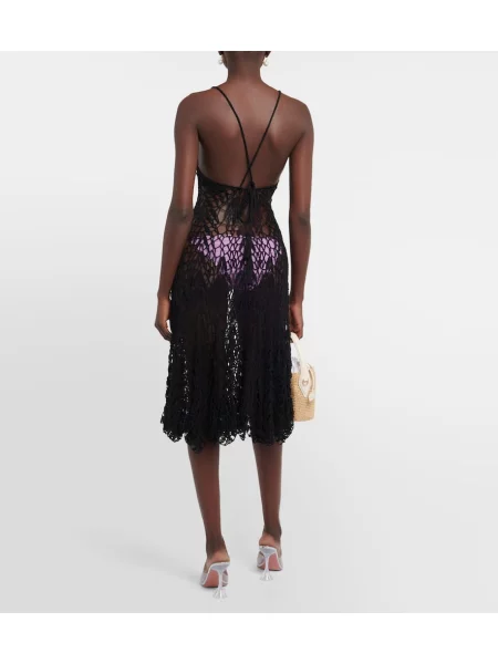 Rochie midi Anna Kosturova tricotate până la genunchi de costum negru