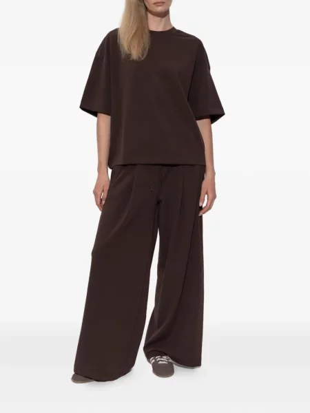 Pantaloni Adidas alergare cu cordon maro