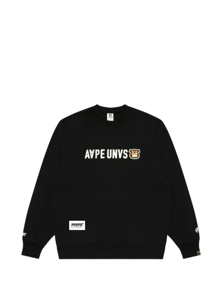 Hanorac crewneck Aape By A Bathing Ape cu decolteu rotund negru