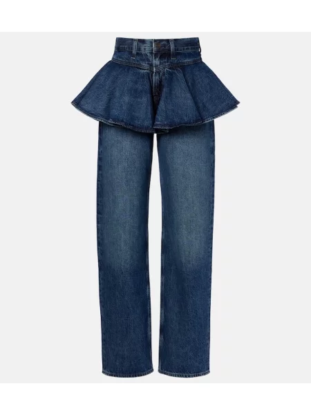 Proste jeansy Agolde z baskinką niebieskie