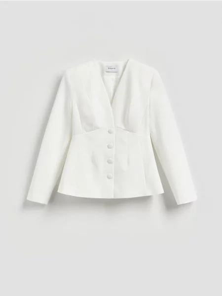 Reserved Блейзер slim fit білий