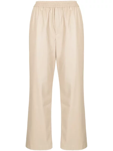 Spodnie Goen.j skórzane brązowe