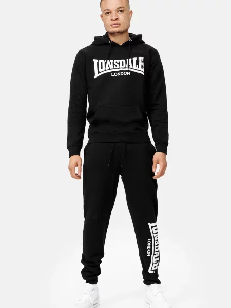 Komplet dresowy Lonsdale z kapturem czarny