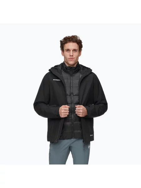 Geacă pentru bărbați Mammut Treeline 3 in 1 HS Hooded Jacket black/black negru