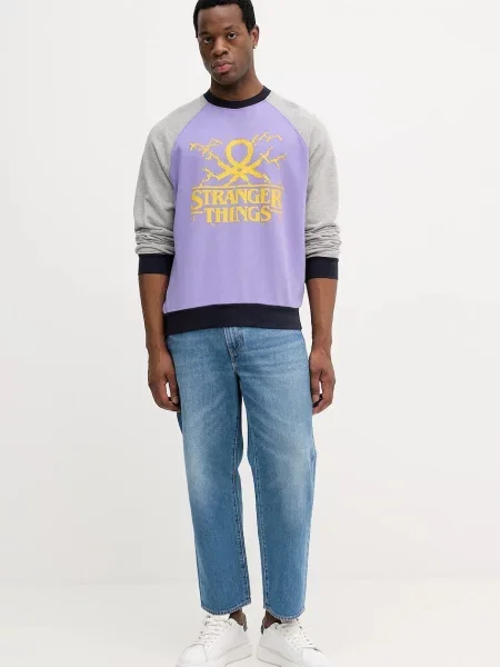 Свитер United Colors Of Benetton с аппликацией фиолетовый