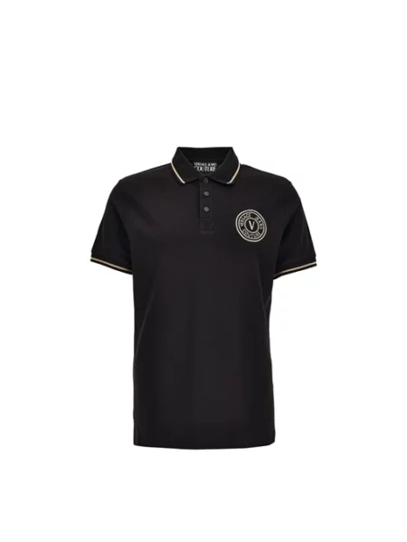 Koszulka polo Versace Jeans Couture z logo czarna