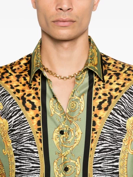 Риза Versace с принт зелено