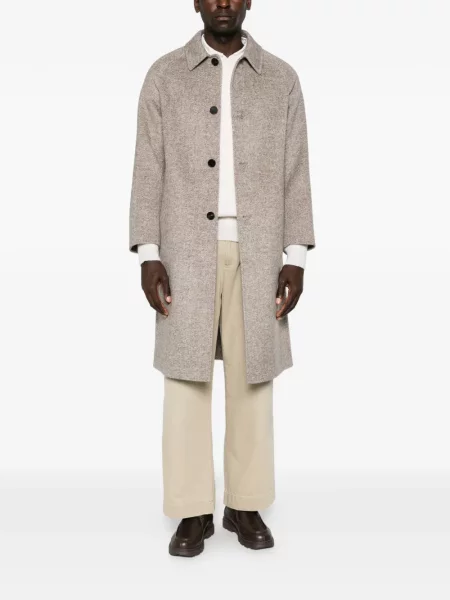 Palton Amaranto cu model herringbone