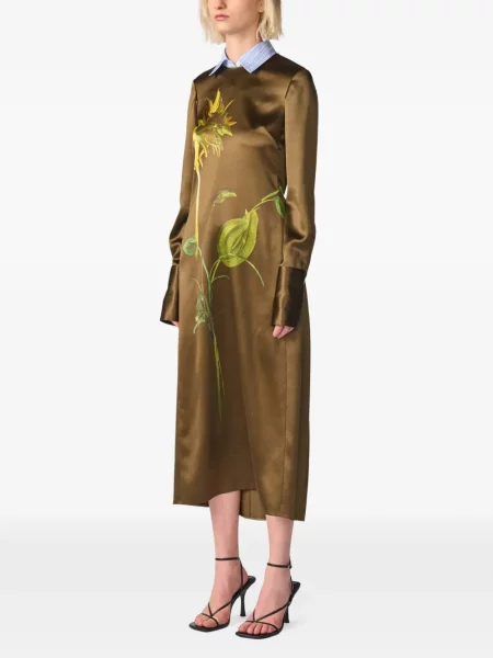 Lung rochie midi Monse cu imagine maro