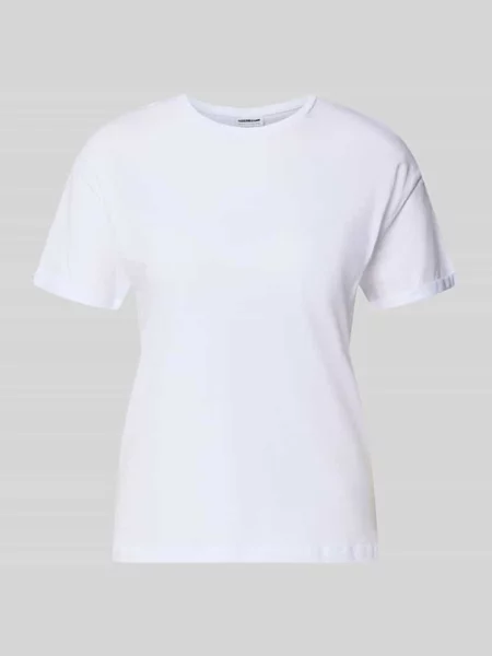 T-shirt z przymocowaną zakładką na rękawach model BRANDY' Noisy May biała
