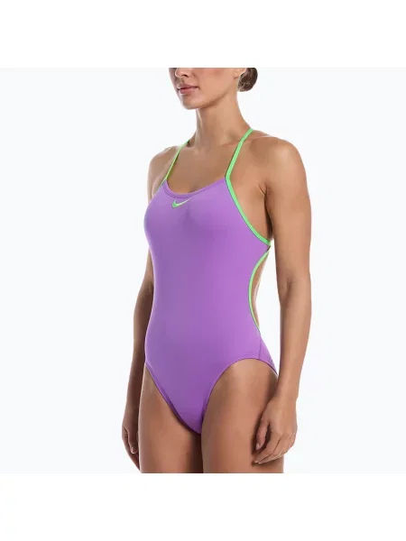 Дамски цял бански костюм Nike Hydrastrong Logo Graphic T-Back bright violet виолетово