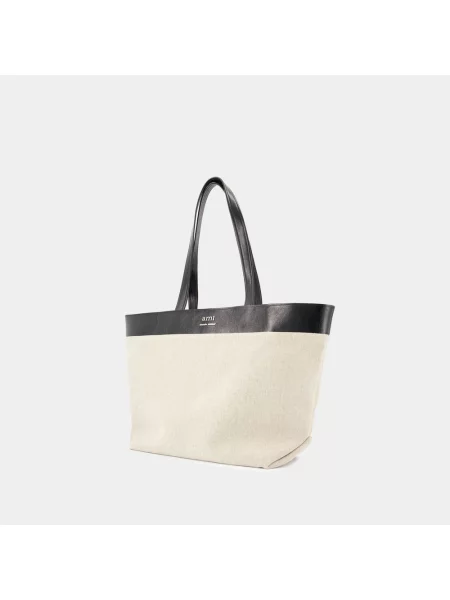 Shopperka Ami Paris z logo beżowa