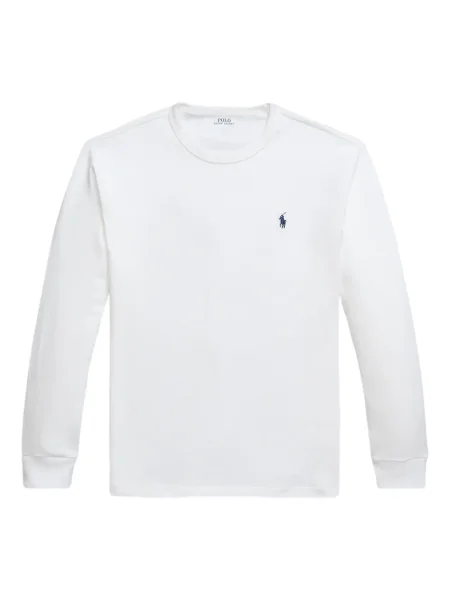 Велурена дълго тениска Polo Ralph Lauren с принт бяло