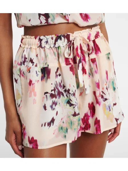 Pantaloni scurți Ulla Johnson de mătase cu model floral