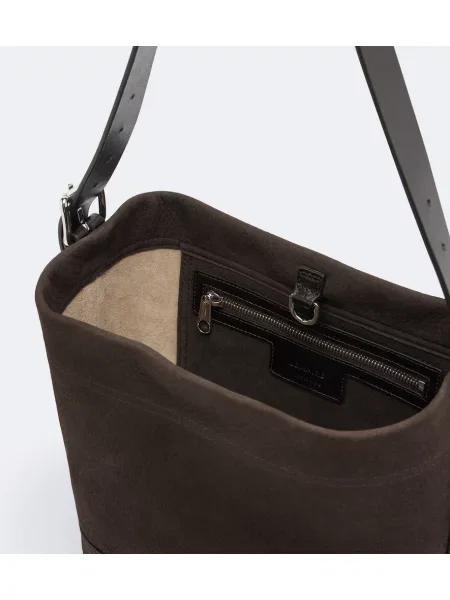 Cu centură geantă shopper Lemaire din piele maro