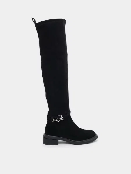 Замшевые ботфорты Blizzarini черные