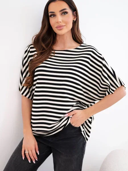 Bluzka Kesi Włoski w paski czarna