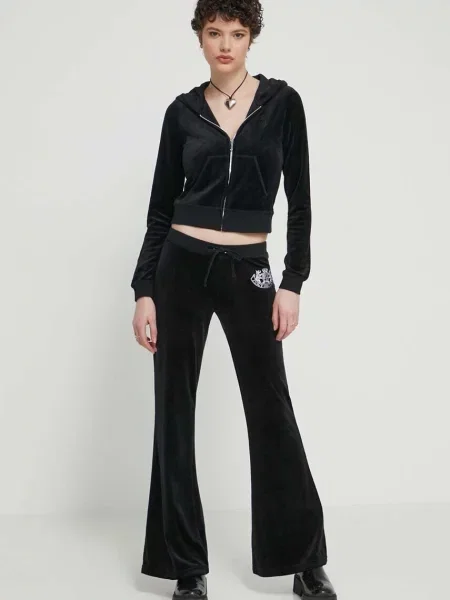 Pulover Juicy Couture s kapuco črna