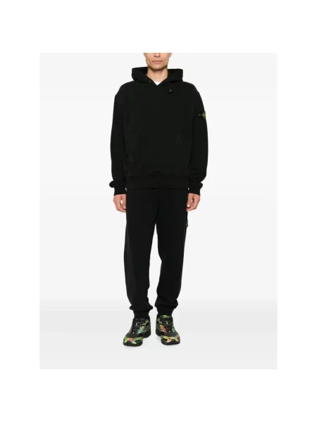 Bluza z kapturem Stone Island z kapturem z kamieniami czarna