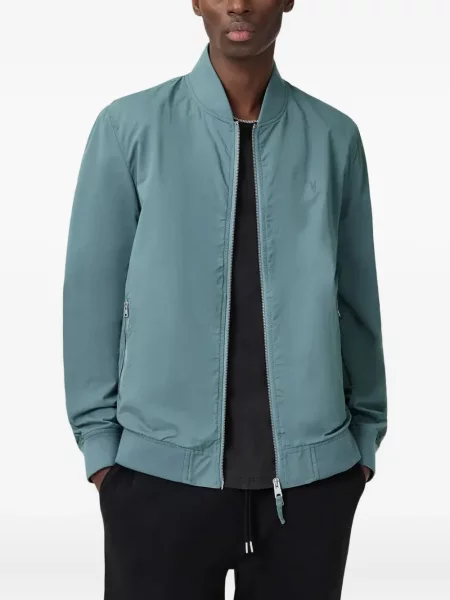 Geacă bomber Allsaints cu broderie albastru