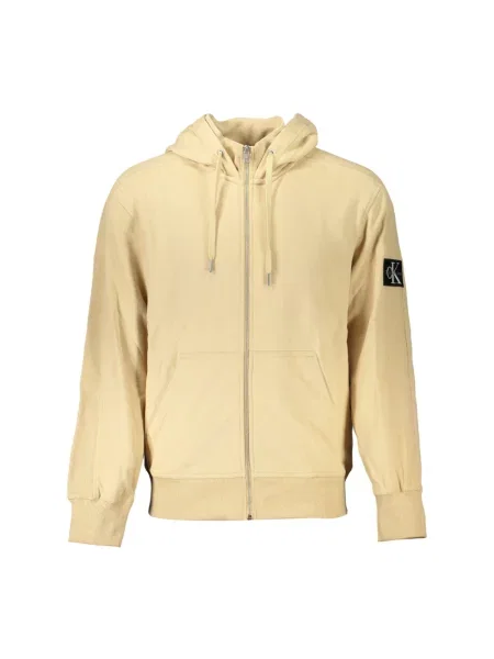 Bluza z kapturem Calvin Klein z kapturem beżowa