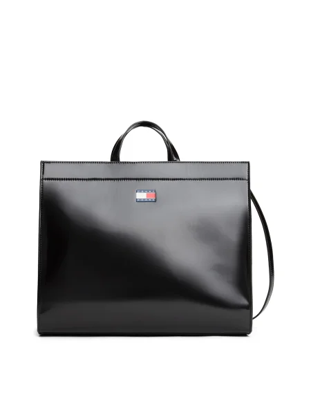 Geantă shopper Tommy Jeans negru