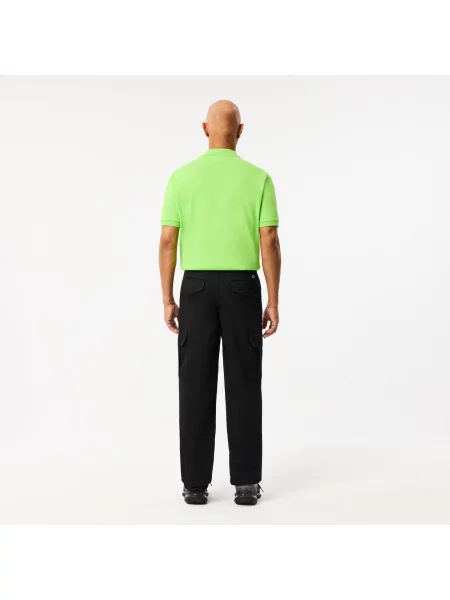 Lacoste Spodnie Cargo Z Bawełny O Prostym Kroju czarne